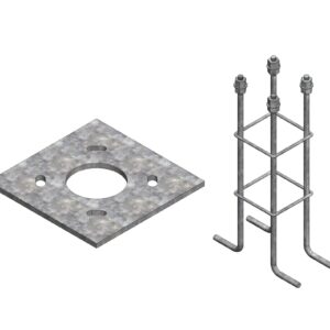 Placa 340x340x12 + canastillo 7/8×700